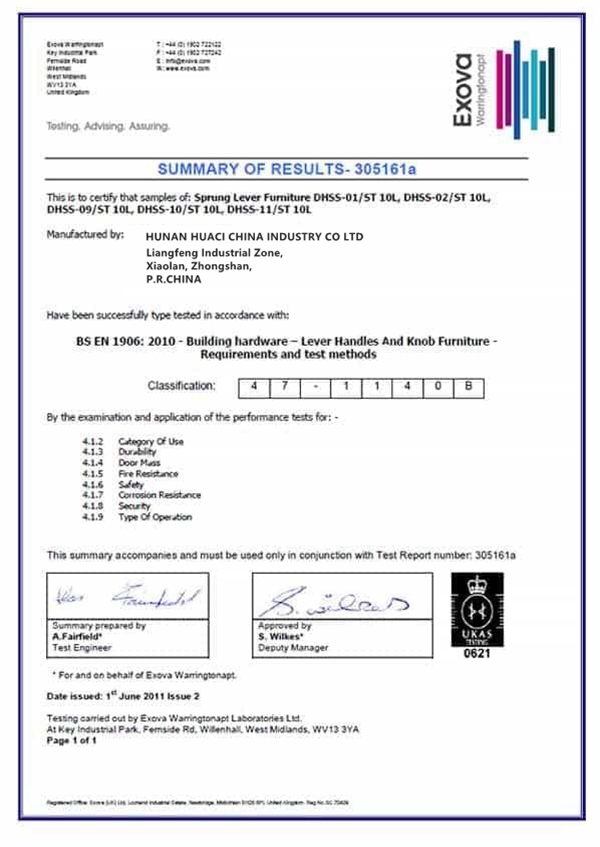 How antimicrobial door hardware work? - News - 20 BS EN1906:2010 Certificates for Building Hardware - Lever Handles and Knob Furniture of HUACI