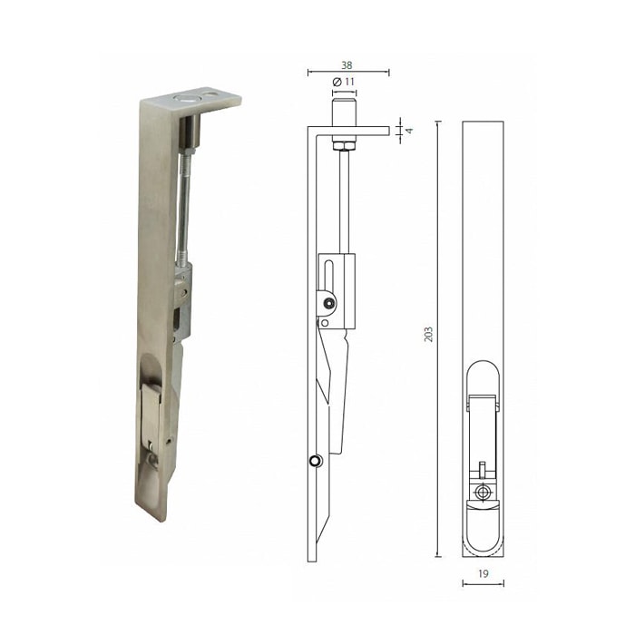 DBS02 stainless steel door flush bolt - Flush Bolt - 1 DBS02 stainless steel door flush bolt