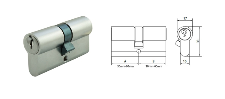 Pearl chrome security euro cylinder with custom spec - Euro Cylinder - 1 DIN18252 security euro cylinder-factory supply