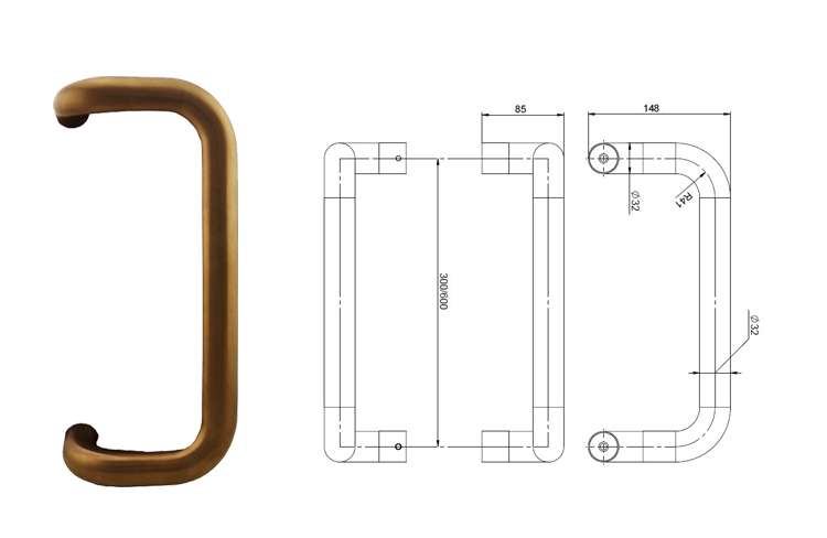 Dark Bronze Stainless Steel Door Pull Handle - Pull Handle - 1 Dark Bronze Stainless Steel Door Pull Handle-size-1
