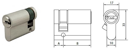 ECD1030 single profile half euro cylinder - Euro Cylinder - 1 ECD1030 half euro cylinder