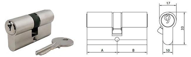 ECS3030 Double profile euro cylinder keyed alike - Euro Cylinder - 1 ECS3030 euro cylinder keyed alike