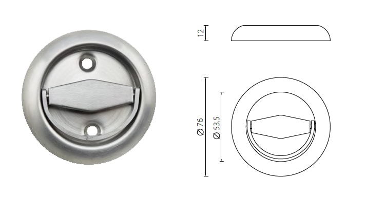 FHS08 round flush ring pull handle for sliding barn door/pocket door - Flush Pull - 1 FHS08 round flush ring pull for barn doors-X