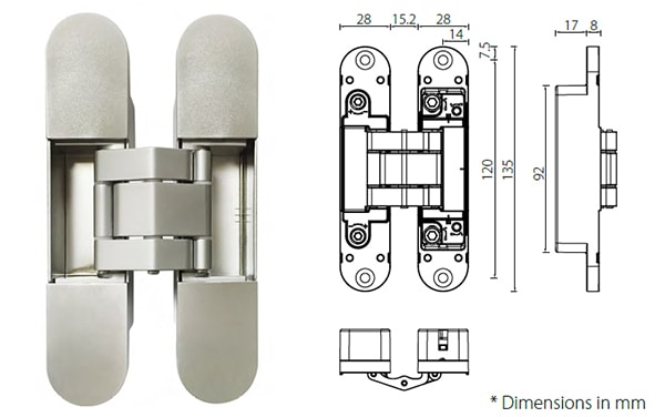 HAC206 adjustable 3D concealed hinge for 60kg commercial & residential doors - Door Hinge - 1 HAC206 adjustable 3D concealed hinge-3