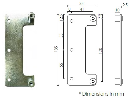 HAC206 adjustable 3D concealed hinge for 60kg commercial & residential doors - Door Hinge - 2 HAC206 adjustable 3D concealed hinge-mounting plate