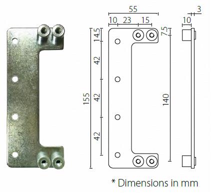 HAC208 zinc alloy adjustable concealed hinges for doors weighted 80kg - Door Hinge - 2 HAC208 zinc alloy adjustable concealed hinges-Mounting Plate