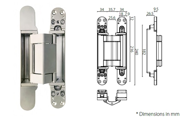 HAC216 heavy duty concealed hinge for max. door weight 160kgs - Door Hinge - 1 HAC216 heavy duty concealed hinge-3
