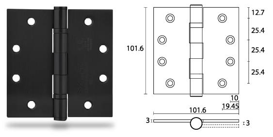 HB404030-BK ball bearing butt hinge black door hinge supplier