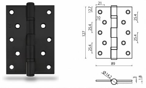 CE marked ball bearing fire door hinge black,5 HUACI HB503530-BK CE marked fire door hinge black