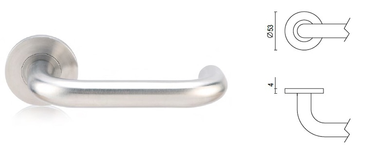 Internal door handle with round rose design for residential use - Door Handle - 1 Internal Door Handle With Round Rose Design For Residential Use SR04-02