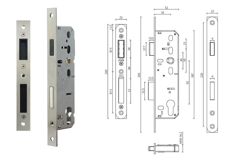 MG9210-35 magnetic mortise lock,35mm backset/92mm centers - Door Lock - 1 MG9210-35 magnetic mortise lock-4