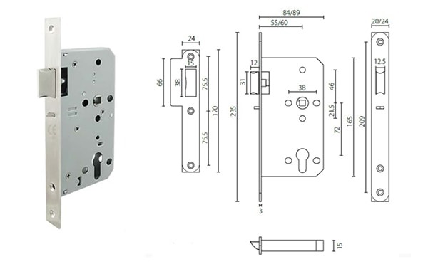 ML107209 anti-thrust night latch mortise lock with escape function - Door Lock - 1 ML107209 night latch lock with escape function