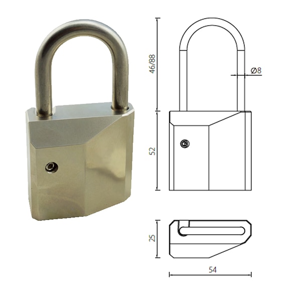 Padlock fitted with single euro Cylinder PLEC10 - Euro Cylinder - 1 Padlock with Euro Cylinder PLEC10