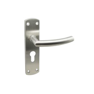 SP12 Stainless steel door handles with backplate for UK lever mortice locks SP12 Stainless steel door handles with backplate for UK lever mortice locks