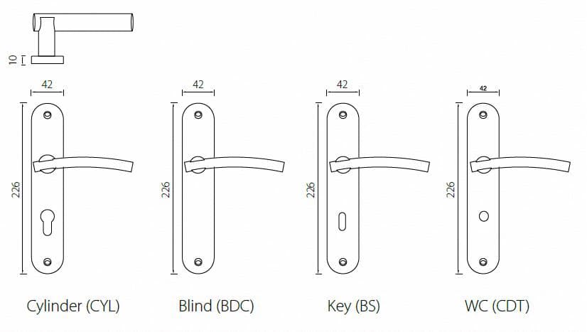 SP13 French door handle set for 70-85mm mortice lock centers - Door Handle - 2 SP13 French door handle set-functions