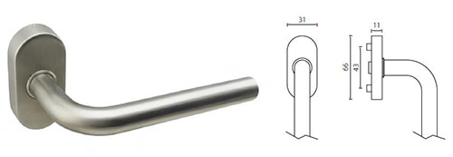 SR31 Upvc Window Handle with Plastic Base Rose Design - Door Handle - 1 SR31SL101 uPVC window handle