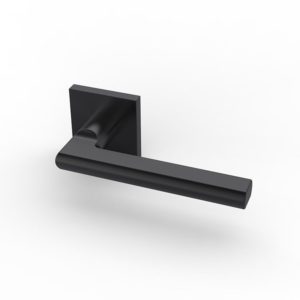 Modern black door handle SR10SL243-BK with square rose design Modern black door handle SR10SL243-BK with square rose design