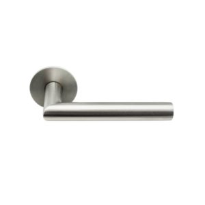 Stainless Steel Modern Door Handle On Magnetic Round Rose Stainless Steel Modern Door Handle On Magnetic Round Rose