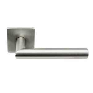 Stainless Steel Modern Door Handle Sets On Magnetic Square Rose Stainless Steel Modern Door Handle Sets On Magnetic Square Rose