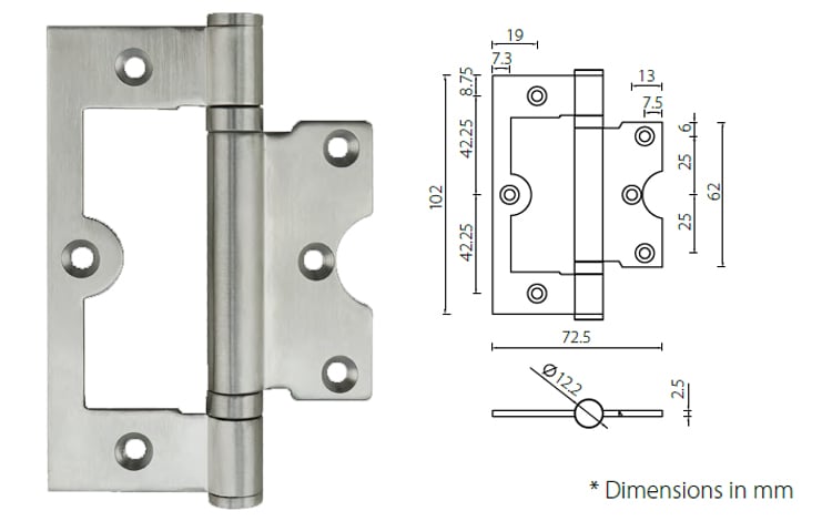 Stainless steel ball bearing flush butt hinge HFS4025 - Door Hinge - 1 Stainless steel ball bearing flush butt hinge HFS4025-3