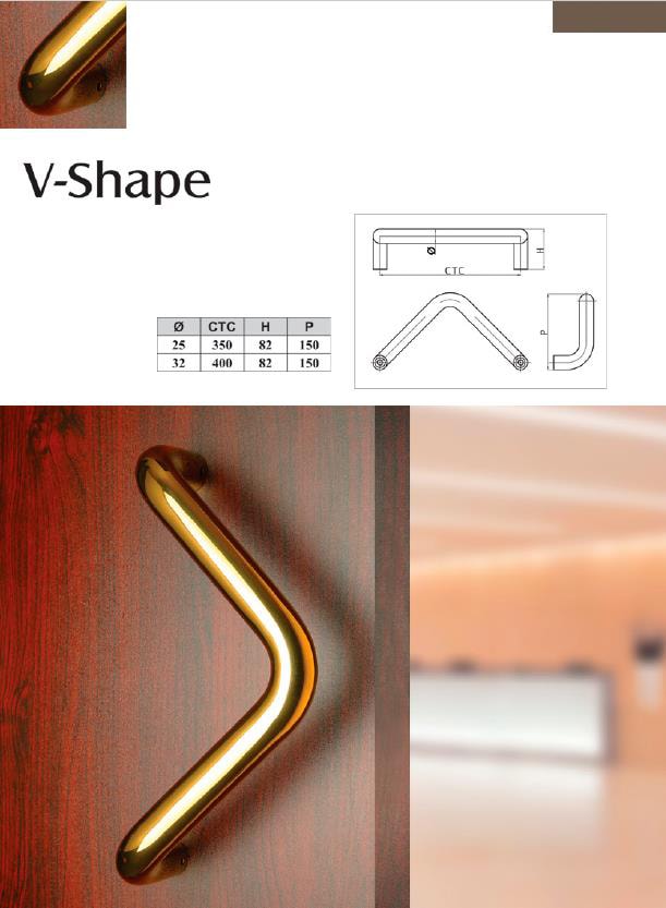 V shape stainless steel gold pull handle - Pull Handle - 1 V shape stainless steel pull handle for door (4)