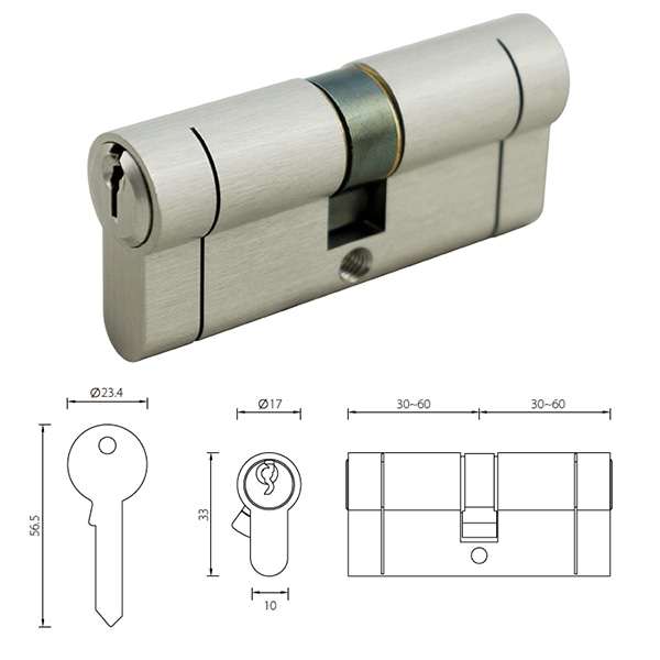 Double profile anti snap euro cylinder with high security - Euro Cylinder - 1 anti snap euro cylinder with high security