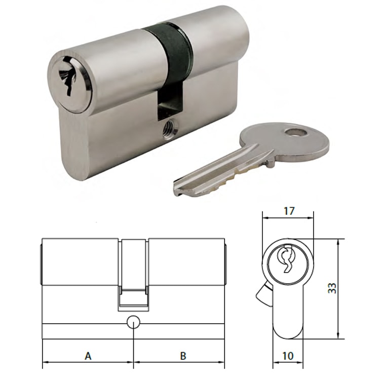 ECA3030 cheap aluminum door lock cylinder - Euro Cylinder - 1 cheap aluminum door lock cylinder