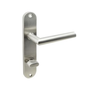 SP15 SS door handle on backplate with thumb turn for 70 mortice lock SP15 SS door handle on backplate with thumb turn for 70 mortice lock