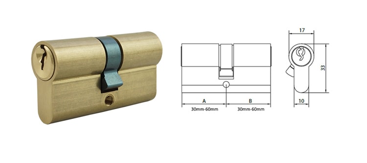 DIN18252 satin brass euro cylinder,custom spec - Euro Cylinder - 1 factory supply of satin brass euro cylinder