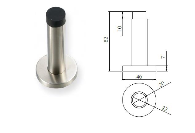 High quality wall mounted door stop DSS04 - Door Stop - 1 wall mounted door stop DSS04-2